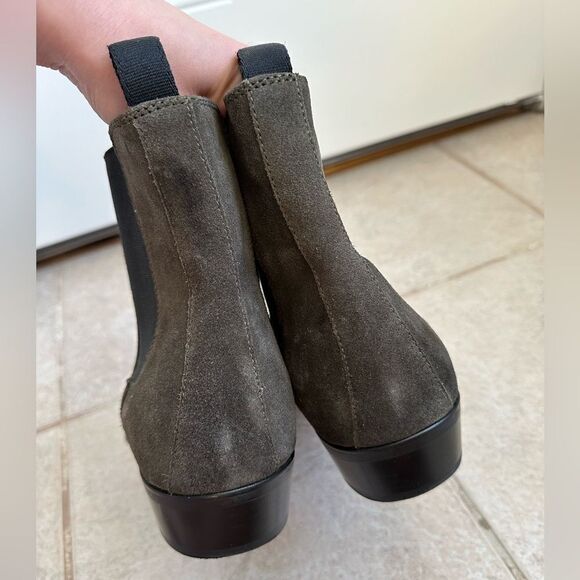 ALDO SIZE 12 khaki green Chelsea boot boots real genuine leather suede ankle - Picture 3 of 10